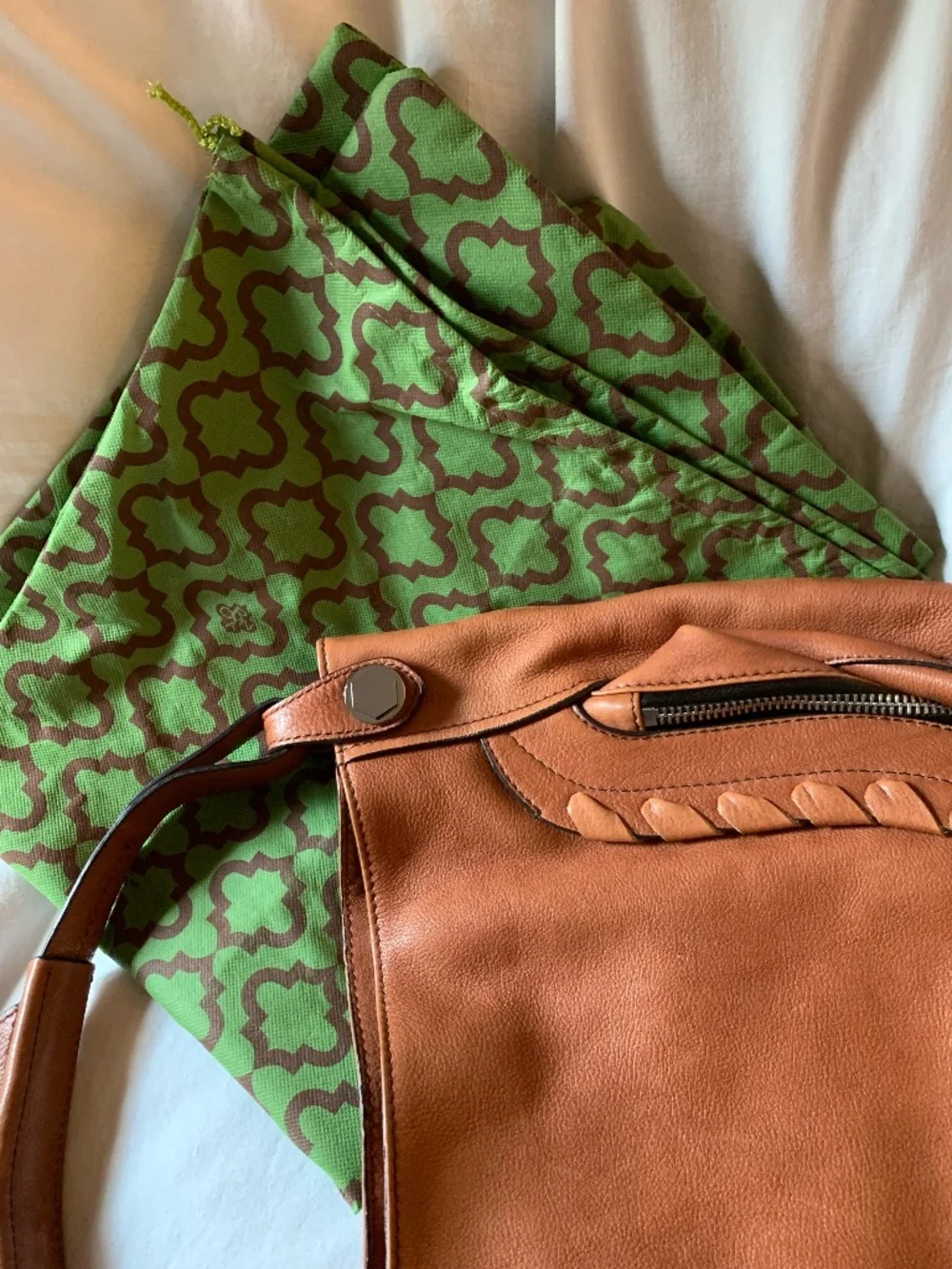 orYANY 'Cassie' large genuine leather hobo bag in cognac color